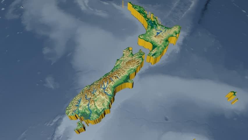 地图3d新西兰