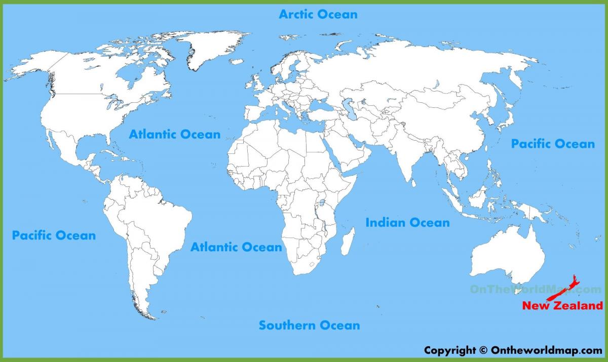 新西兰在世界地图上的位置