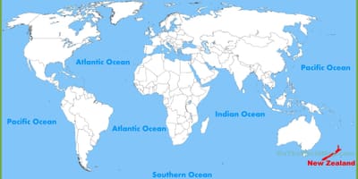 新西兰在世界地图上的位置
