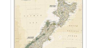 国家地理新西兰的地图