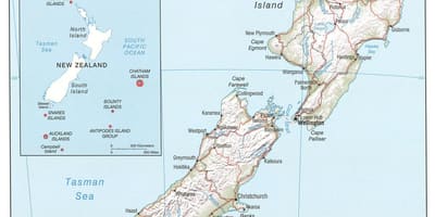 新西兰的河流地图