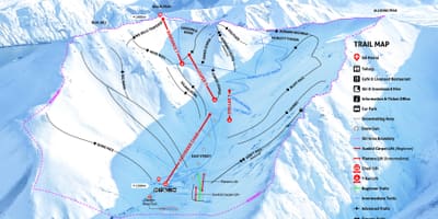新西兰的滑雪胜地的地图