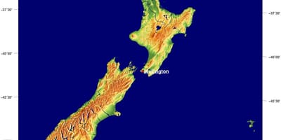 新西兰的地形地图