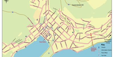 街道地图的新西兰皇后