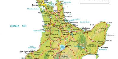 地图上的新西兰北部