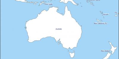 轮廓图澳大利亚和新西兰