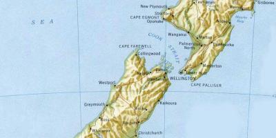 惠灵顿的新西兰在地图上