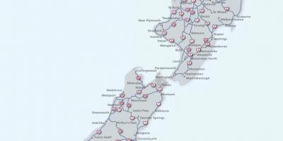 新西兰的道路地图